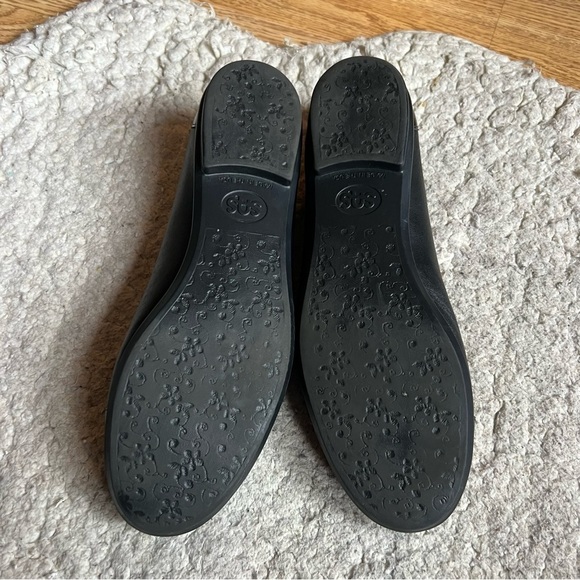 SAS: Black Leather Patent Leather Tip& Heels Toes Slip On Ballet Flats Sz 11.5M - Picture 5 of 11